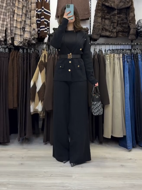 “Cozy Chic: Brown Knit Co-Ord Set for Effortless Winter Elegance”