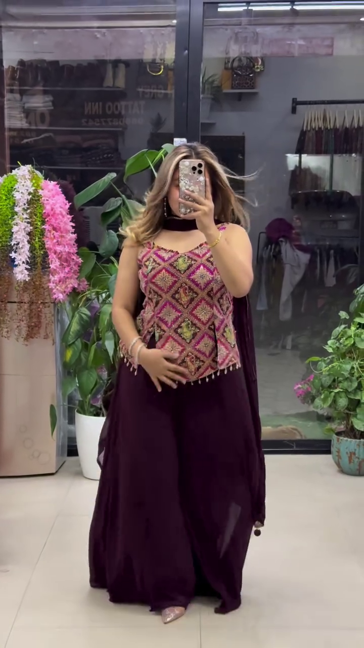 “Elegance Redefined: Black Silk Readymade Salwar Suit with Exquisite Embroidery”