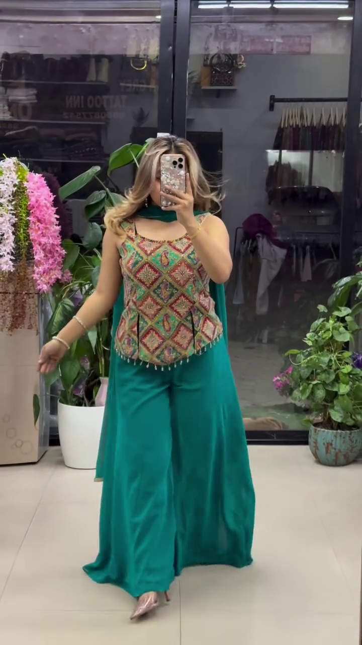 “Elegance Redefined: Black Silk Readymade Salwar Suit with Exquisite Embroidery”