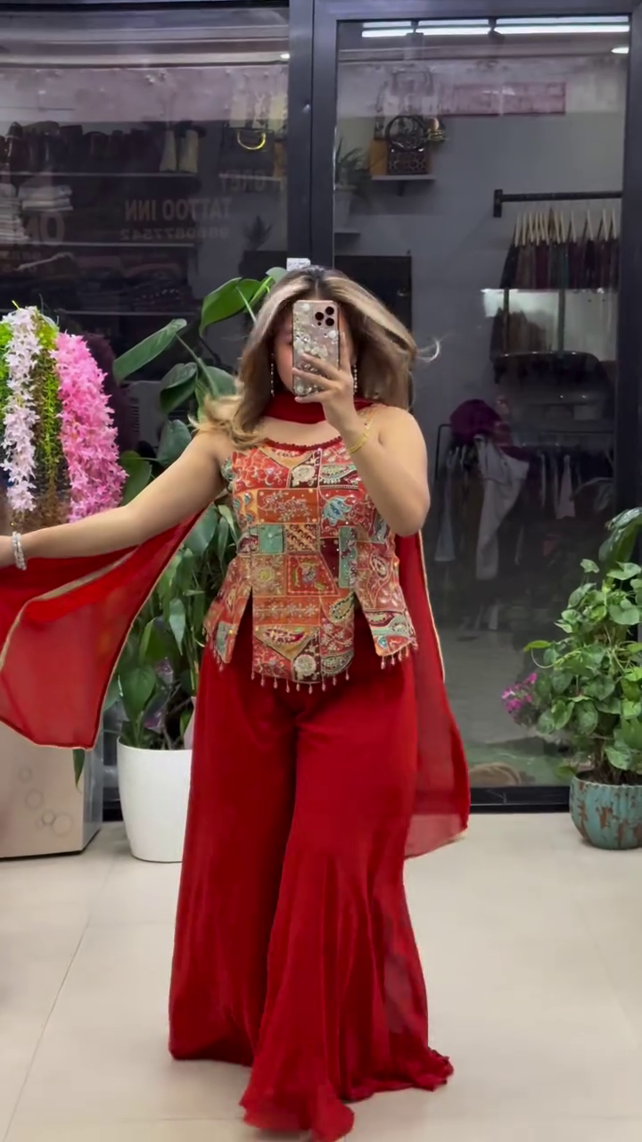 “Elegance Redefined: Black Silk Readymade Salwar Suit with Exquisite Embroidery”