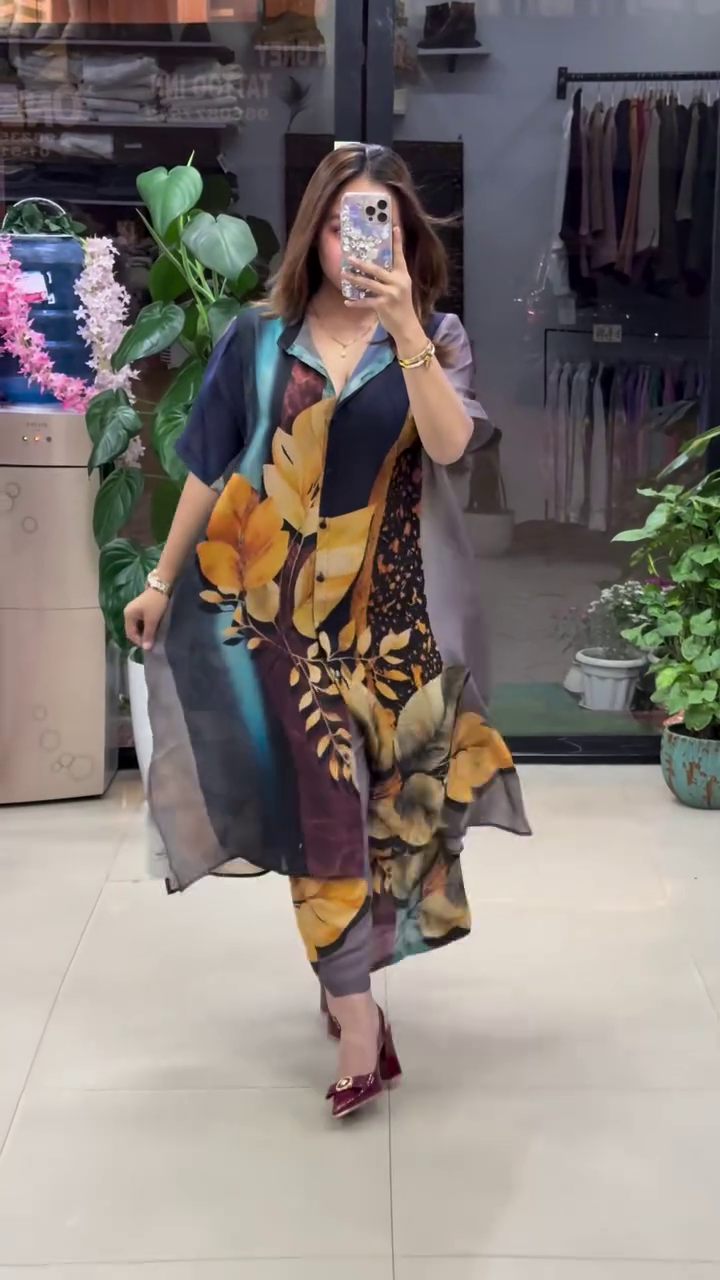 🍂 Modern Muse: Abstract Floral Statement Dress