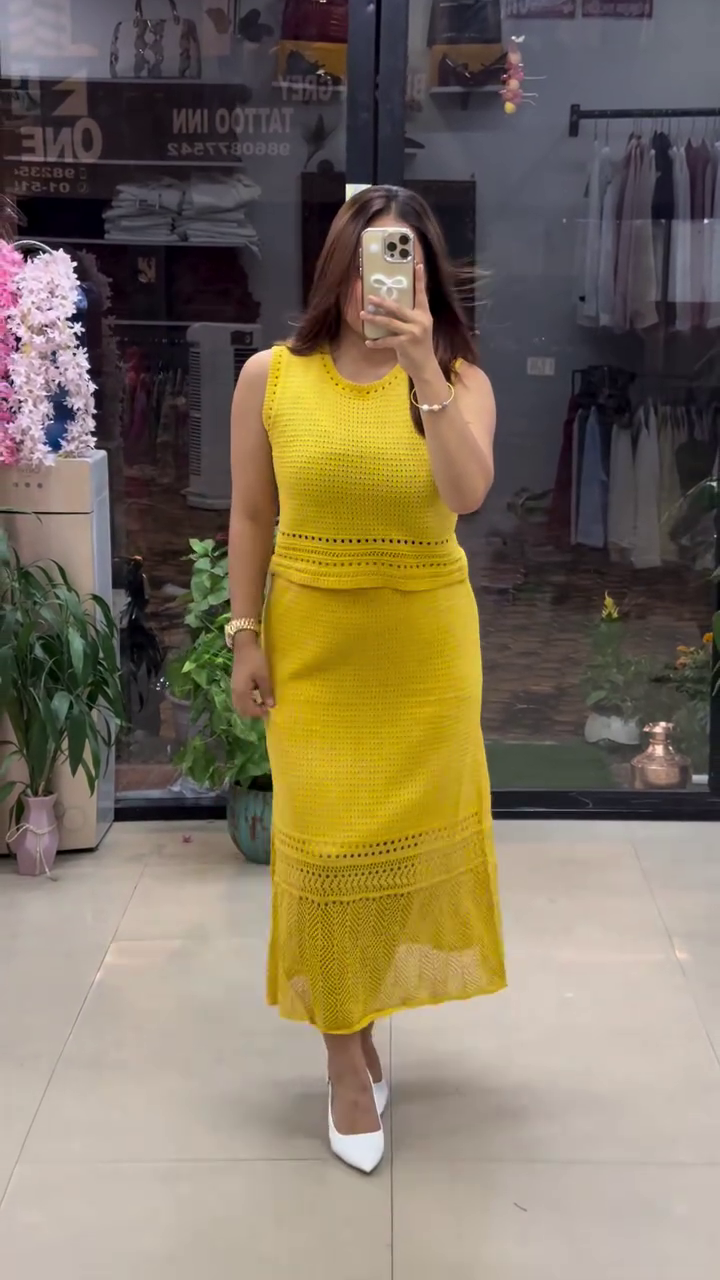 💛 Golden Glow: Sleeveless Knit Co-Ord Set