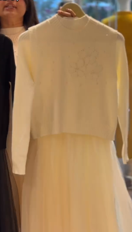 🤎 Cozy Couture: Knit & Tulle Dress Set