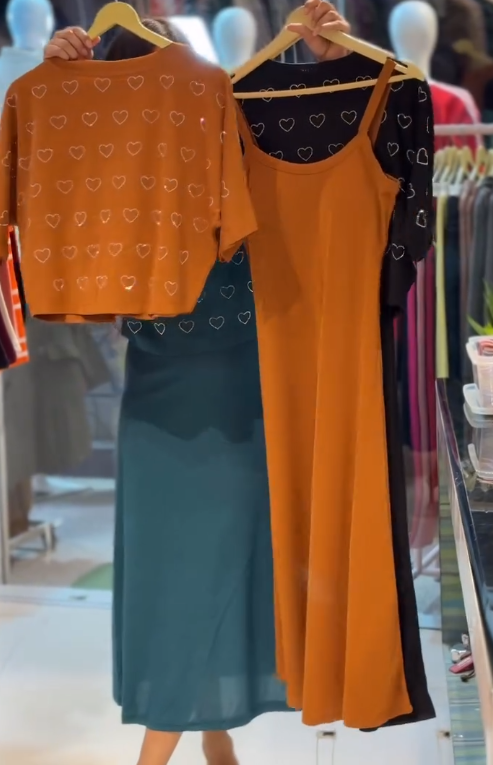 🧡 Playful Chic: Heart Print Layered Dress Set