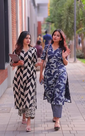 Modern Minimalism – Geometric Printed Cotton Kurta & Coordinated Trouser