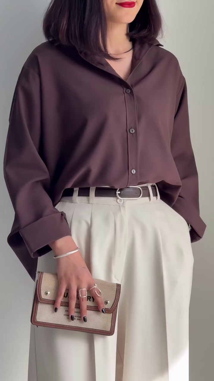 Brown Long-Sleeve Shirt – Classic Comfort Meets Everyday Style