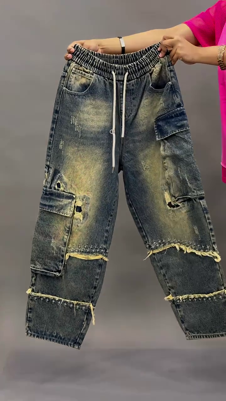 Men’s Baggy Cargo Jeans – Urban Streetwear Meets Functional Comfort