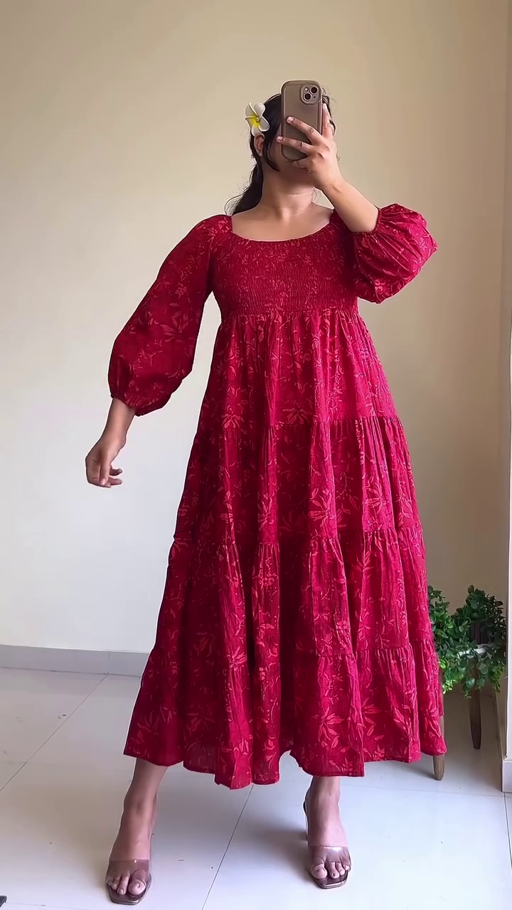 Chic Women’s Blue Square Neck Ethnic Print Fit & Flare Midi Dress – Effortless Elegance Meets Comfort