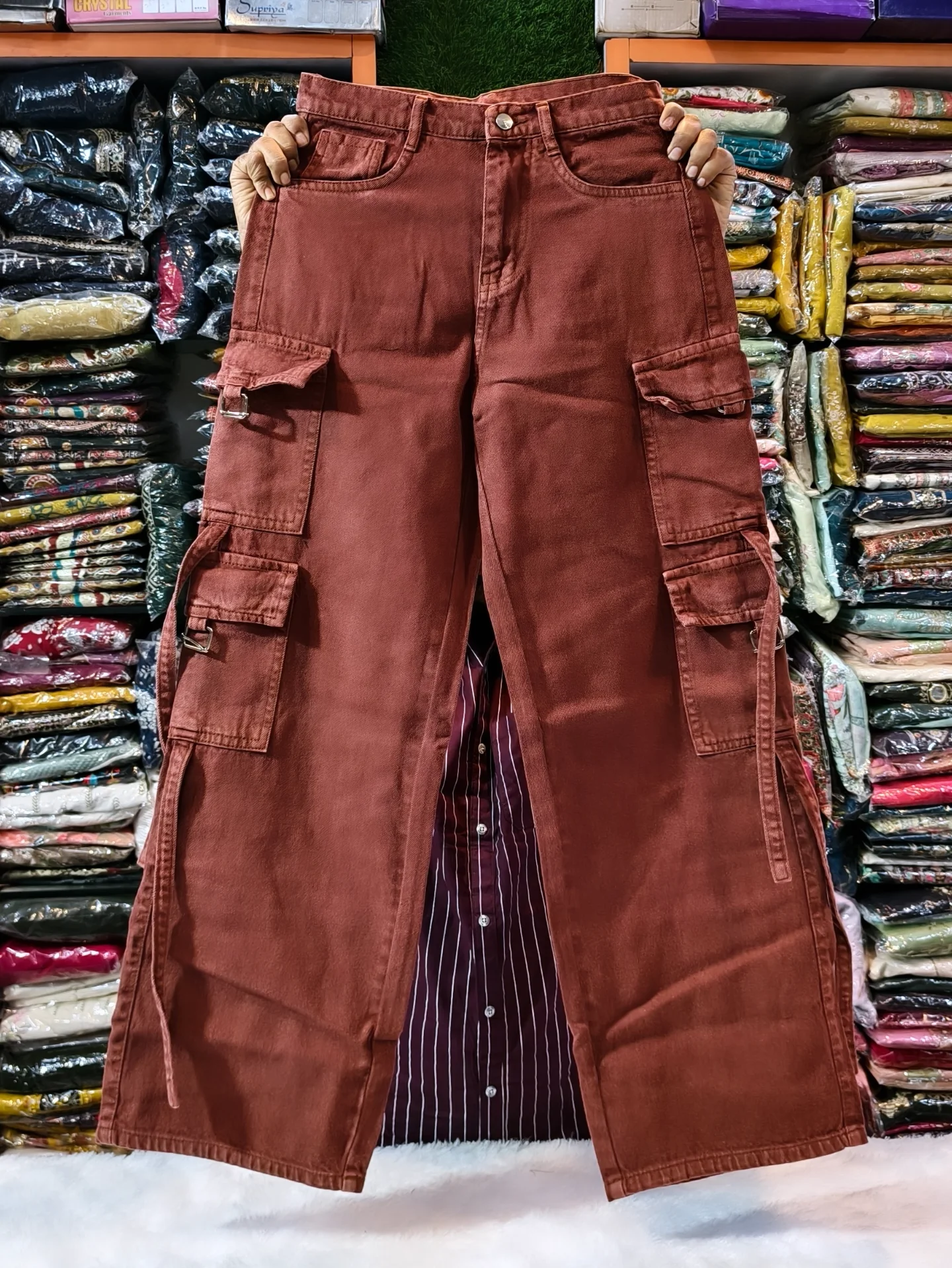 Women Cargo Jeans | High Rise Stretchable Baggy Wide Leg Denim 👖✨