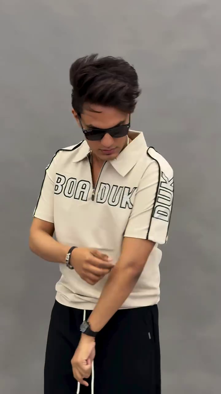 Sporty Luxury: Olive Green Diamond Polo T-Shirt for Effortless Modern Style