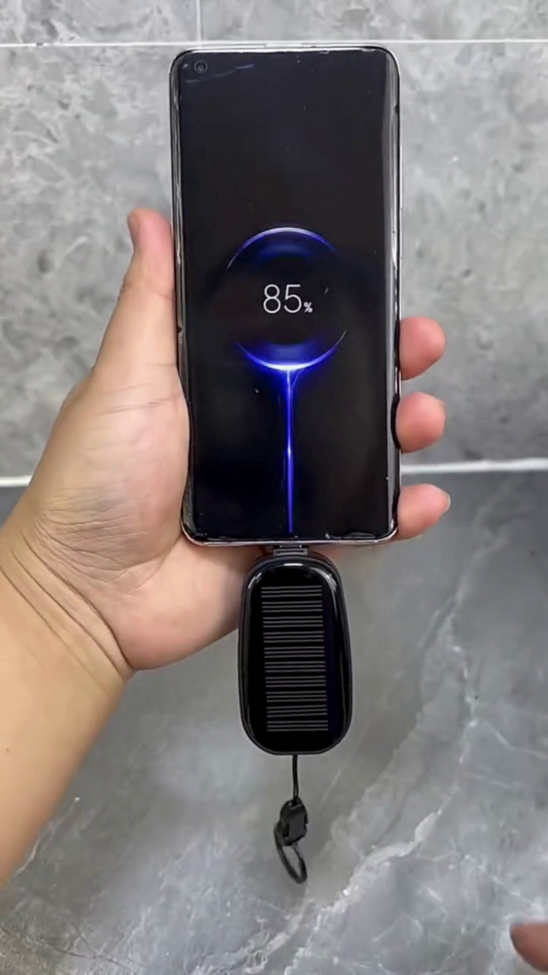 Smartphone Charging Anywhere: Portable Solar Keychain Power Bank for On-the-Go Power