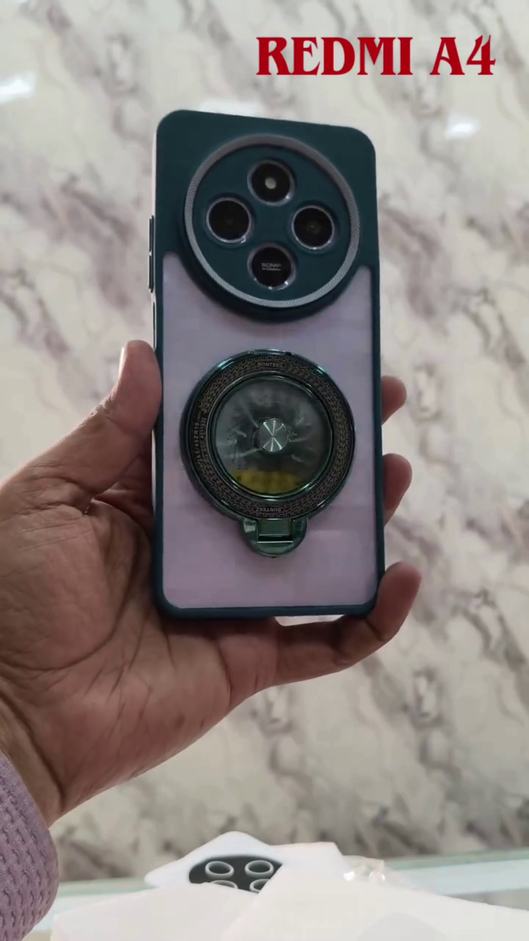 Redmi A4 Transparent Back Cover Case with Rotating Ring Stand: Clear Style Meets Everyday Functionality