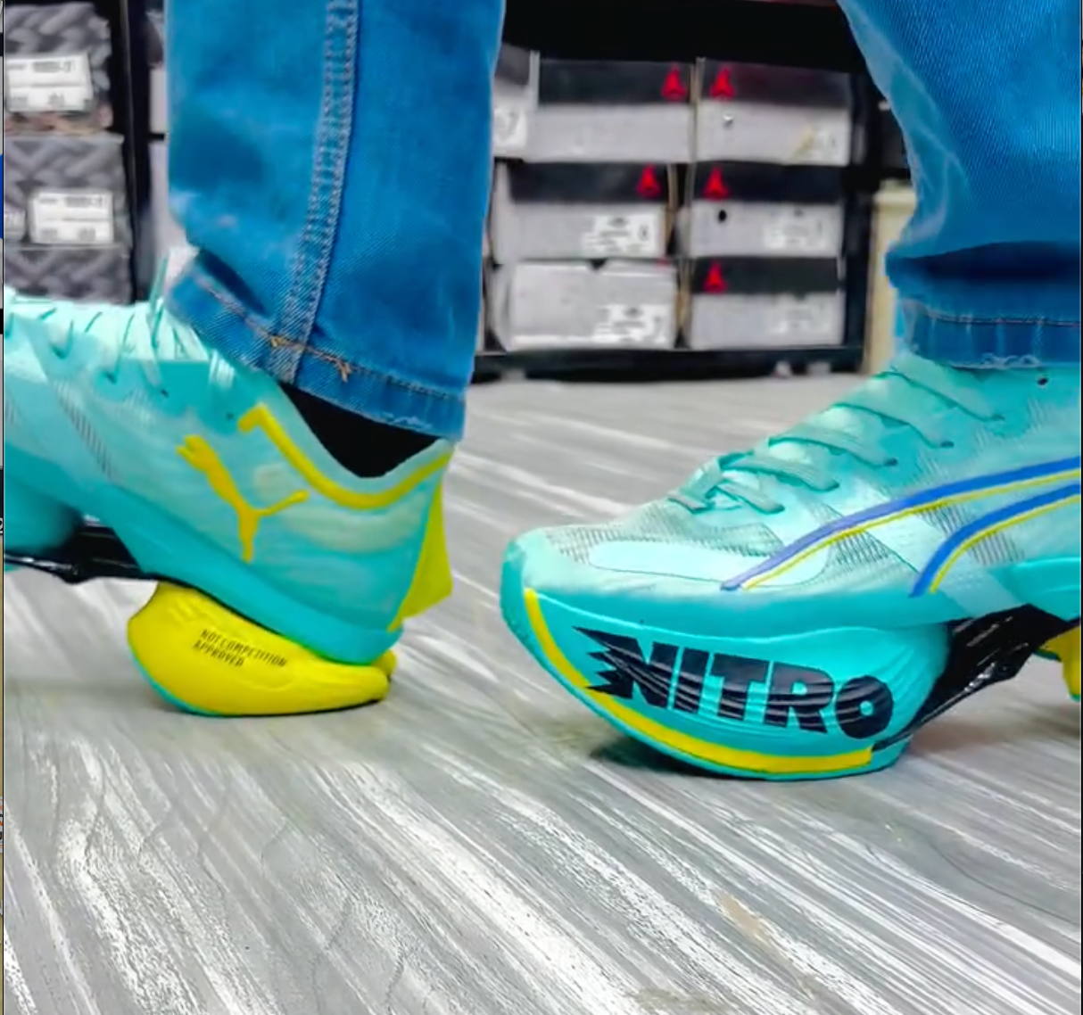 Fastroid Running Sneakers – Light Blue & Yellow Power for Just ₹199