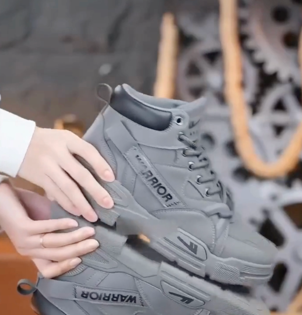 Rugged Style Meets Comfort – Water-Resistant Warrior High-Top Boots in Grey | Just ₹149