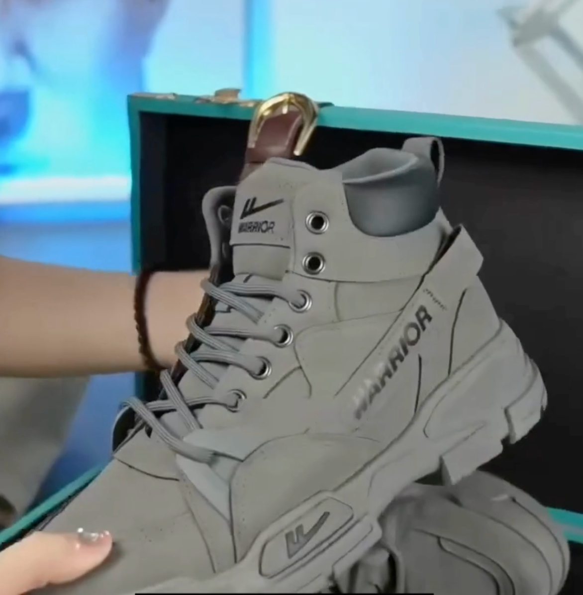 Rugged Style Meets Comfort – Water-Resistant Warrior High-Top Boots in Grey | Just ₹149