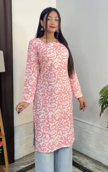 Elegant Maroon Printed Summer Kurti Top – Flared Bell Sleeves & Square Neck Design at Just ₹99 Only