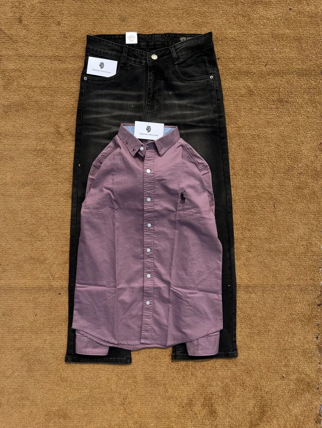 Classic Pink Polo Style Button-Down Shirt with Black Jeans – Men’s Smart Casual Outfit at Just ₹149 Only