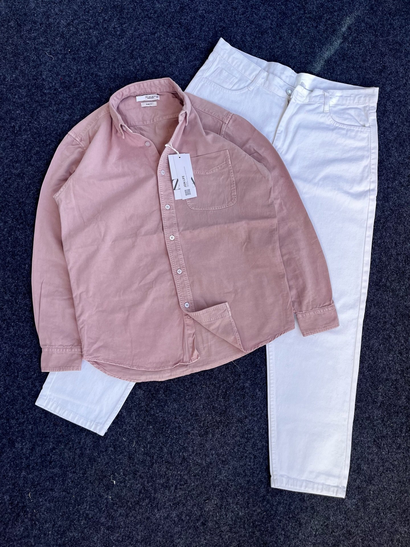 Men’s Rust Corduroy Shirt – Premium Textured Style at Just ₹99 Only | Paired with White Trousers Look