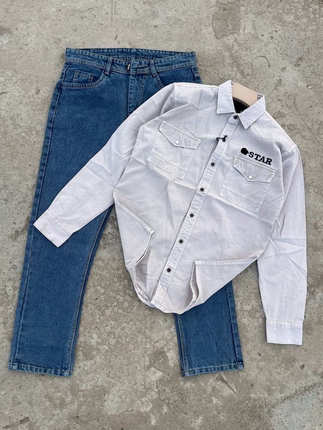 Upgrade Your Style Game with Premium White Embroidered Shirt & Black Denim Combo – Shirt at Just ₹99!