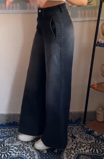 Retro Meets Modern: Dark Wash Wide-Leg Denim Jeans – Grab Yours at Just ₹99!