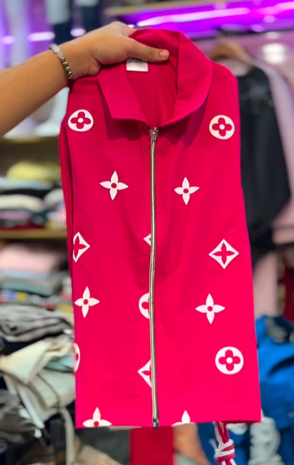 Streetwear Edge Zip-Up Vest with Luxury-Inspired Monogram Pattern – Premium Look at Just ₹149!