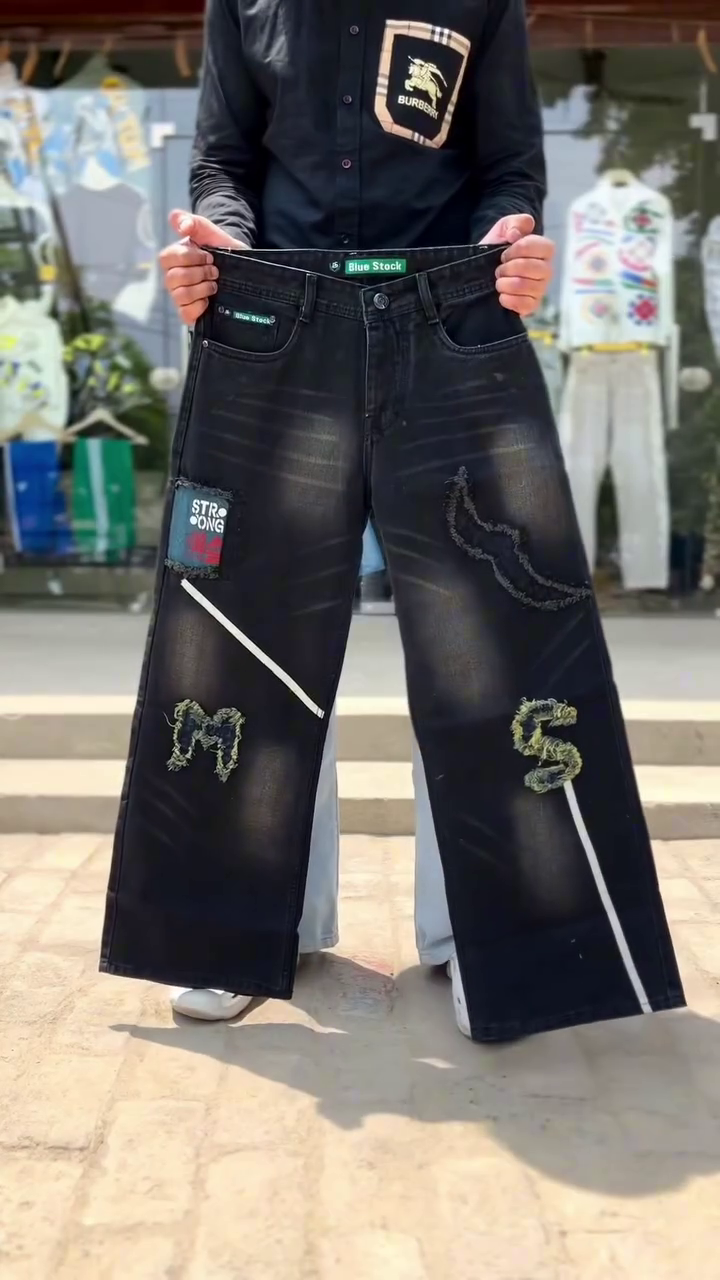 Street Star Style – Blue Baggy Ripped Denim Jeans at Just ₹99!