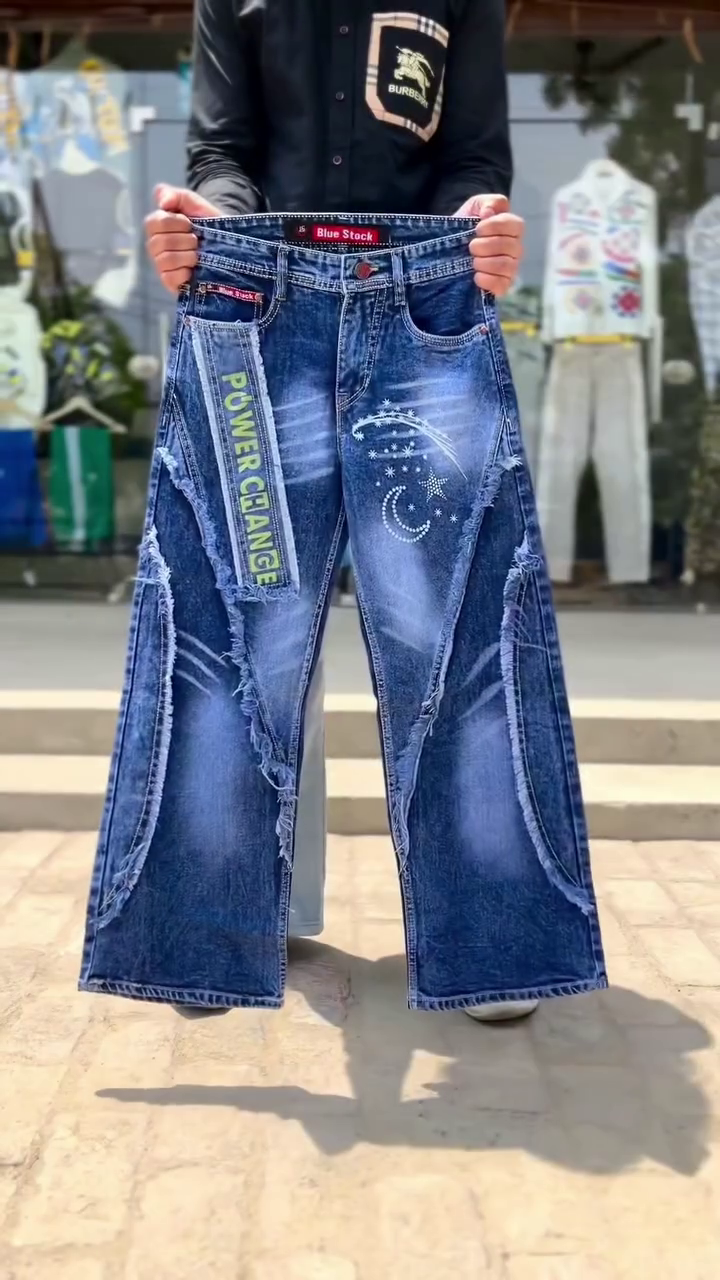 Street Star Style – Blue Baggy Ripped Denim Jeans at Just ₹99!