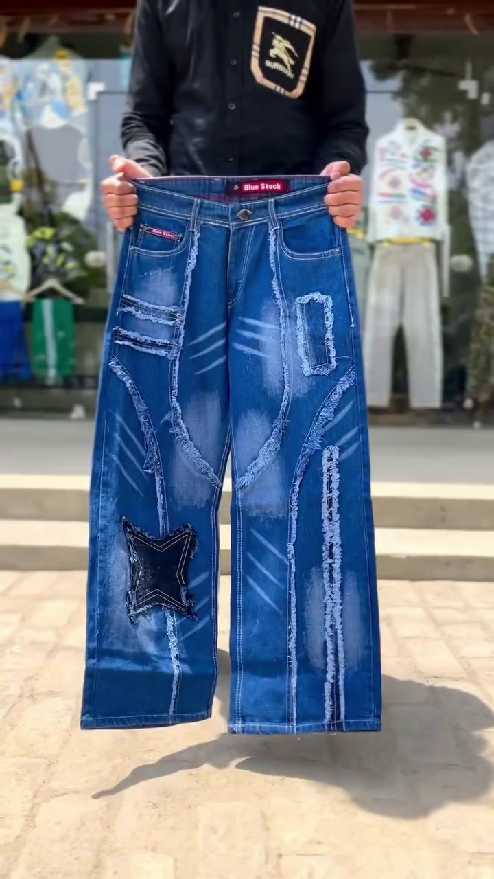 Street Star Style – Blue Baggy Ripped Denim Jeans at Just ₹99!