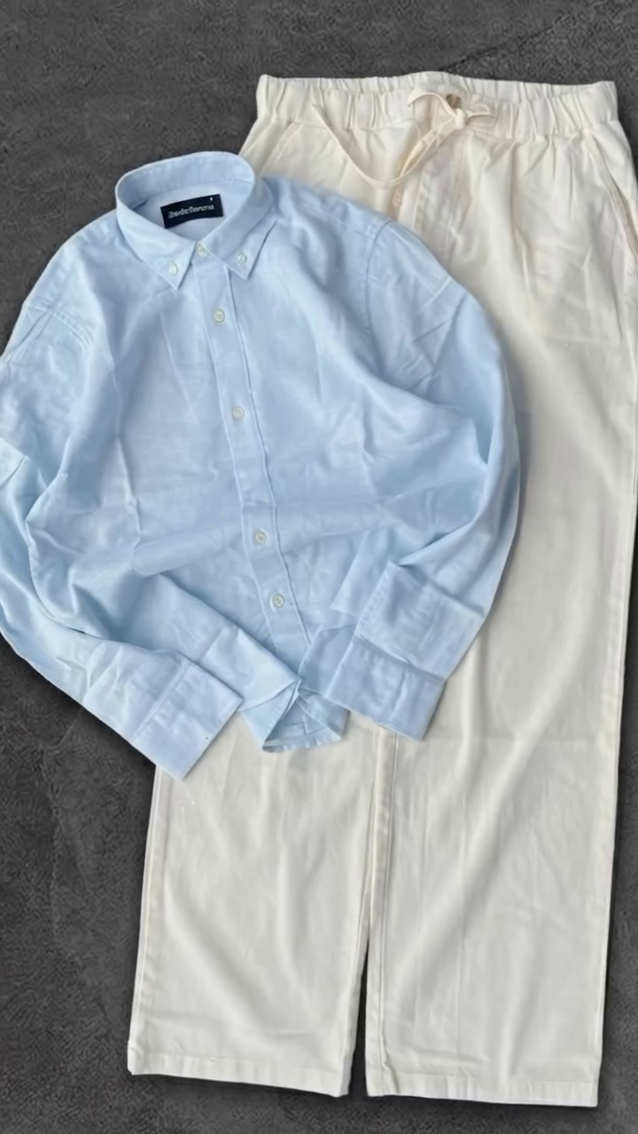 Breezy Elegance – Light Blue Linen Blend Shirt at Just ₹149!