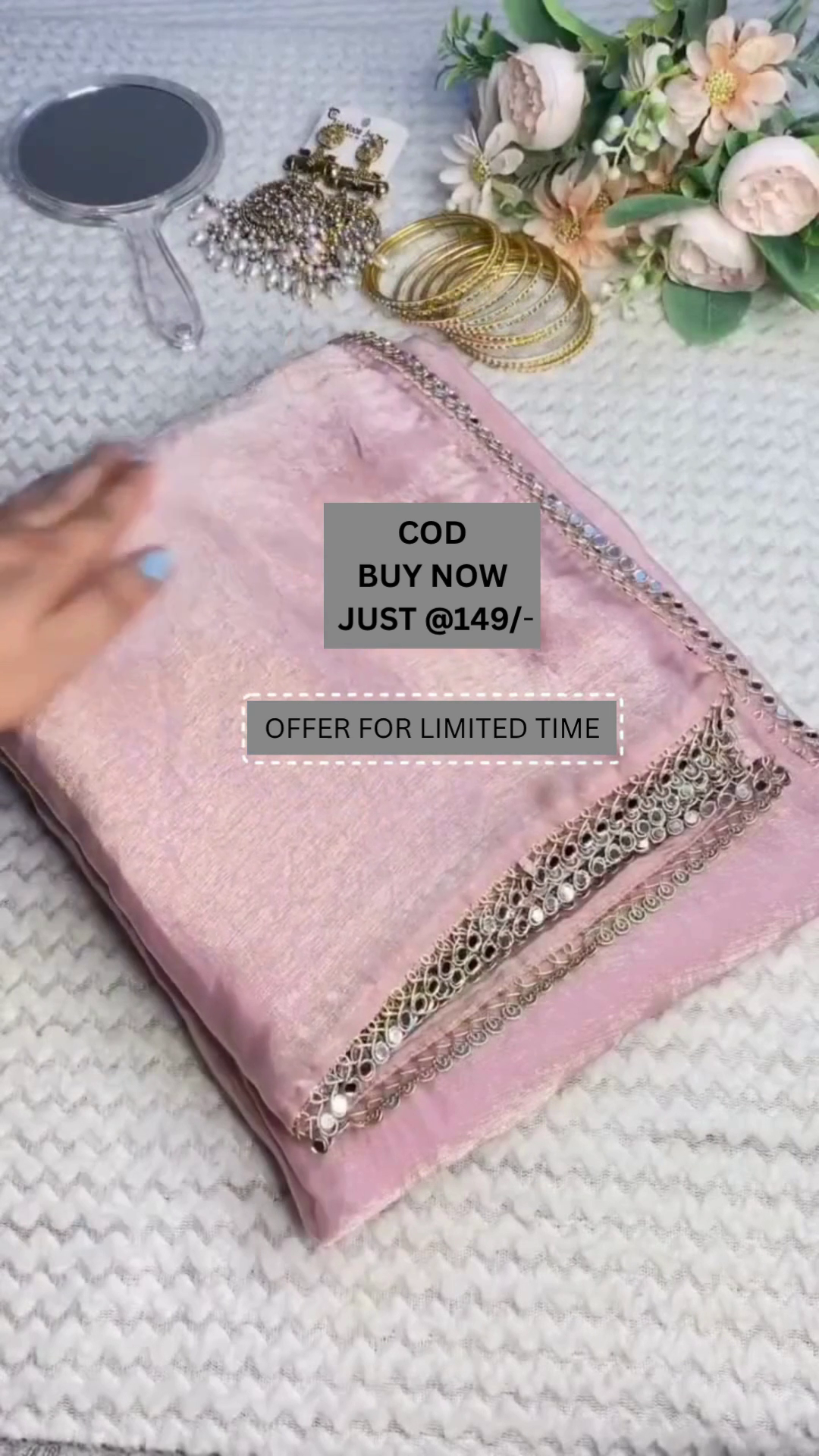 Shimmer & Shine – Pink Satin Sequin Blouse at Just ₹149!