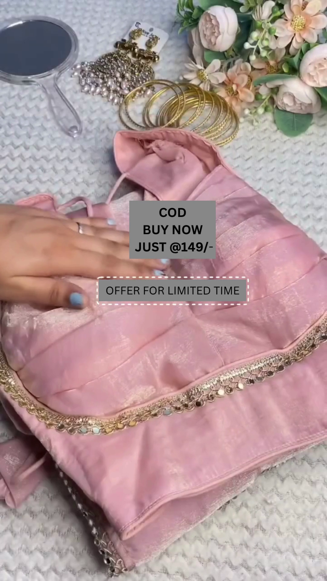 Shimmer & Shine – Pink Satin Sequin Blouse at Just ₹149!
