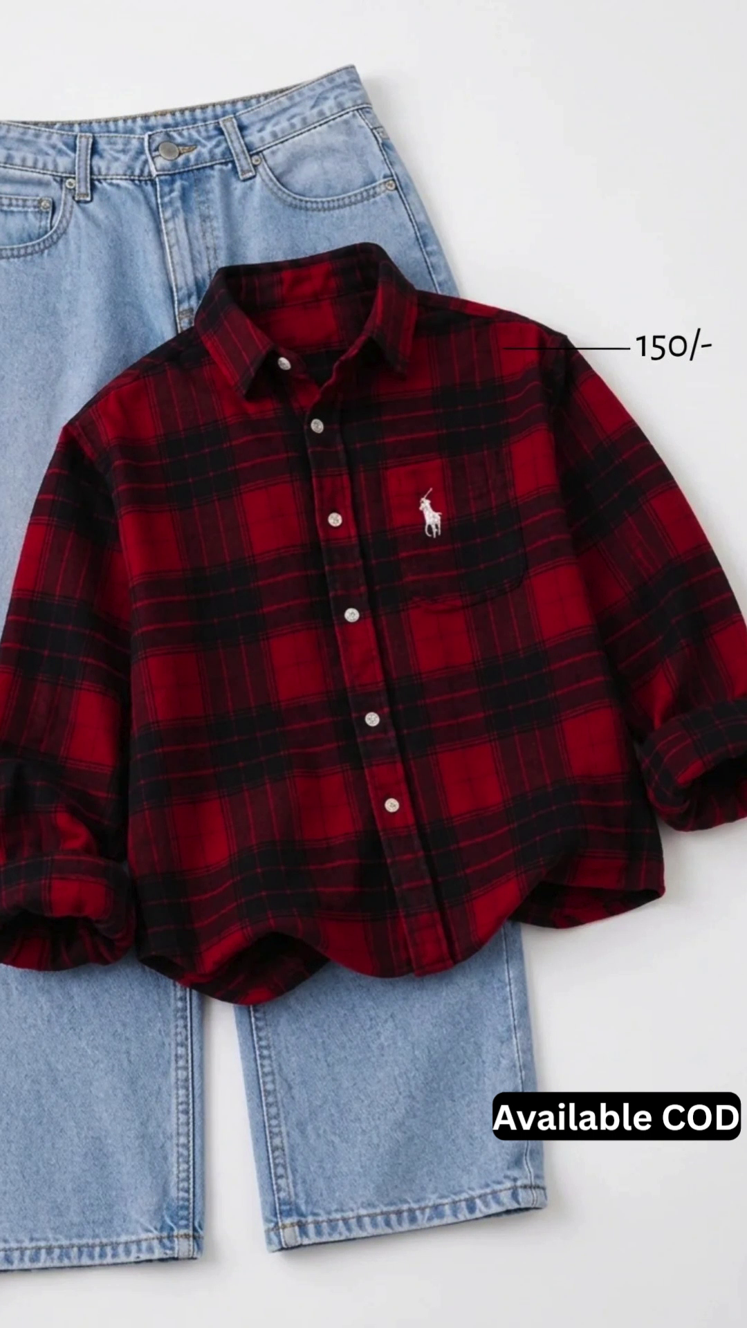 Effortless Everyday Style – Checkered Flannel Shirt & Denim Combo at Just ₹150!