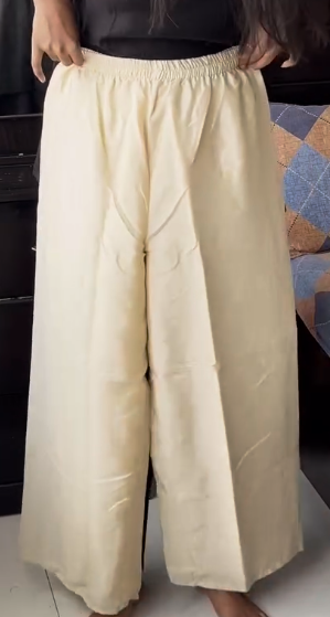 Elegant Cream Floral Embroidered Kurta Palazzo Set for Women