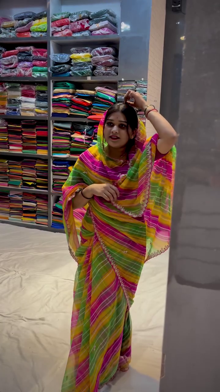 Elegant Rajasthani Leheriya Saree – Traditional Grace