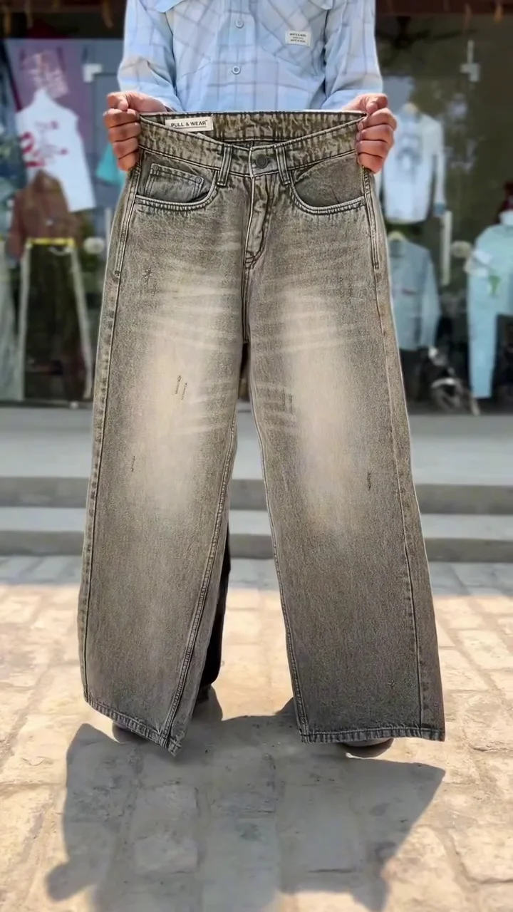 Trendy Wide Leg Baggy Jeans