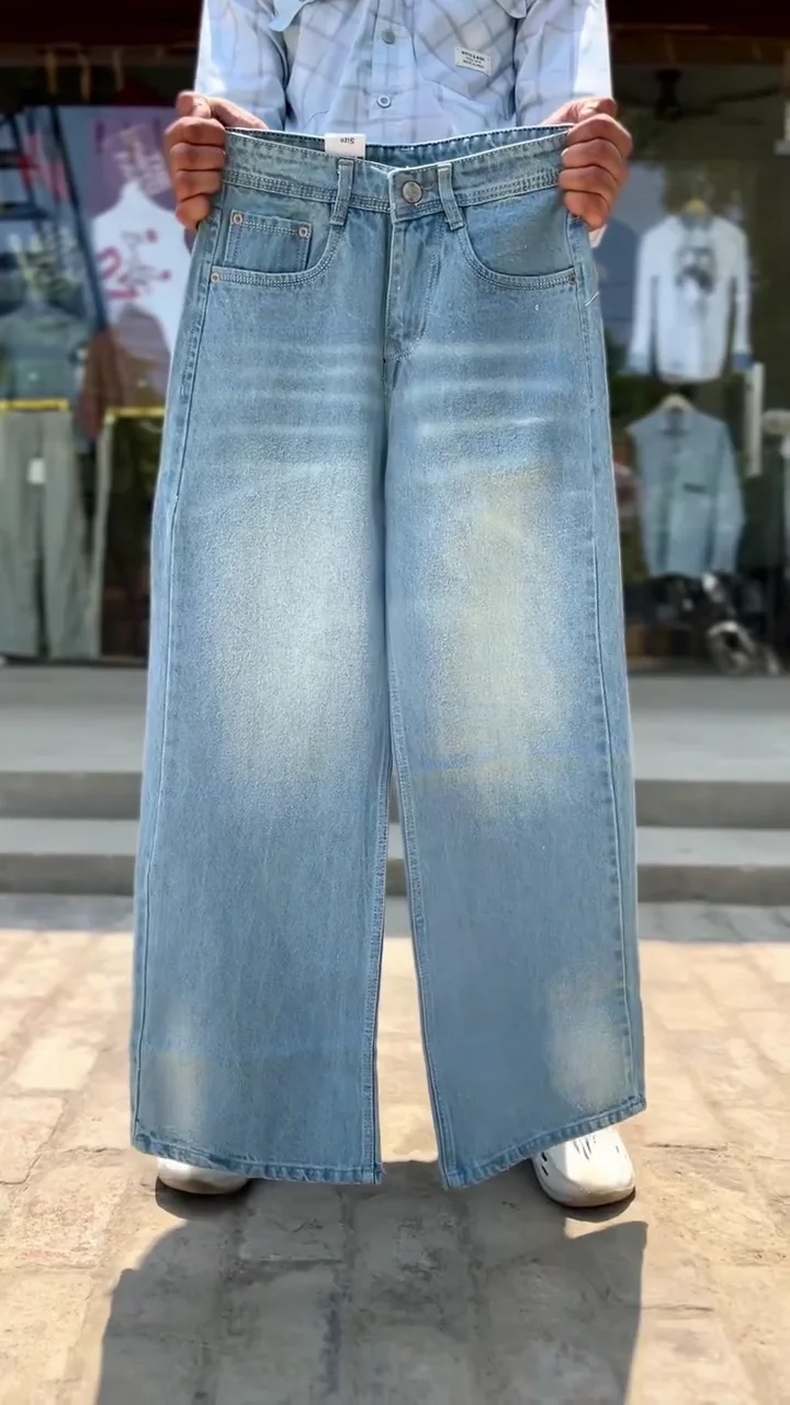 Trendy Wide Leg Baggy Jeans