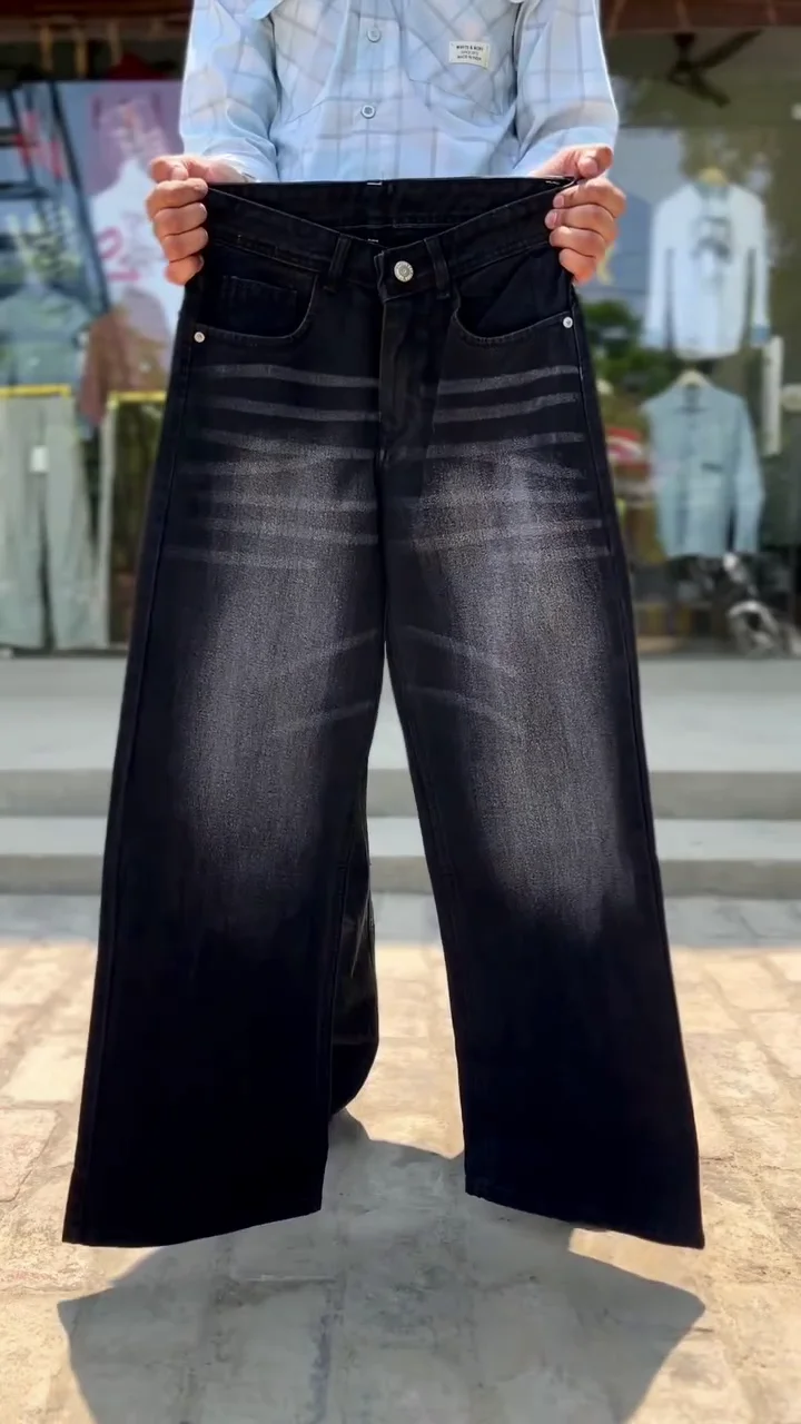Trendy Wide Leg Baggy Jeans