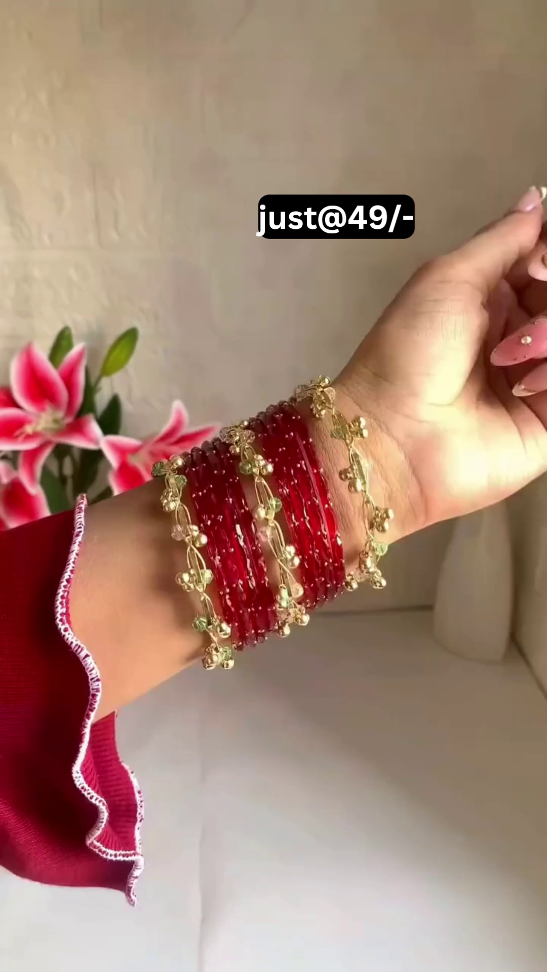 Elegant Red Charm Bangles – Traditional Bridal & Festive Bangles