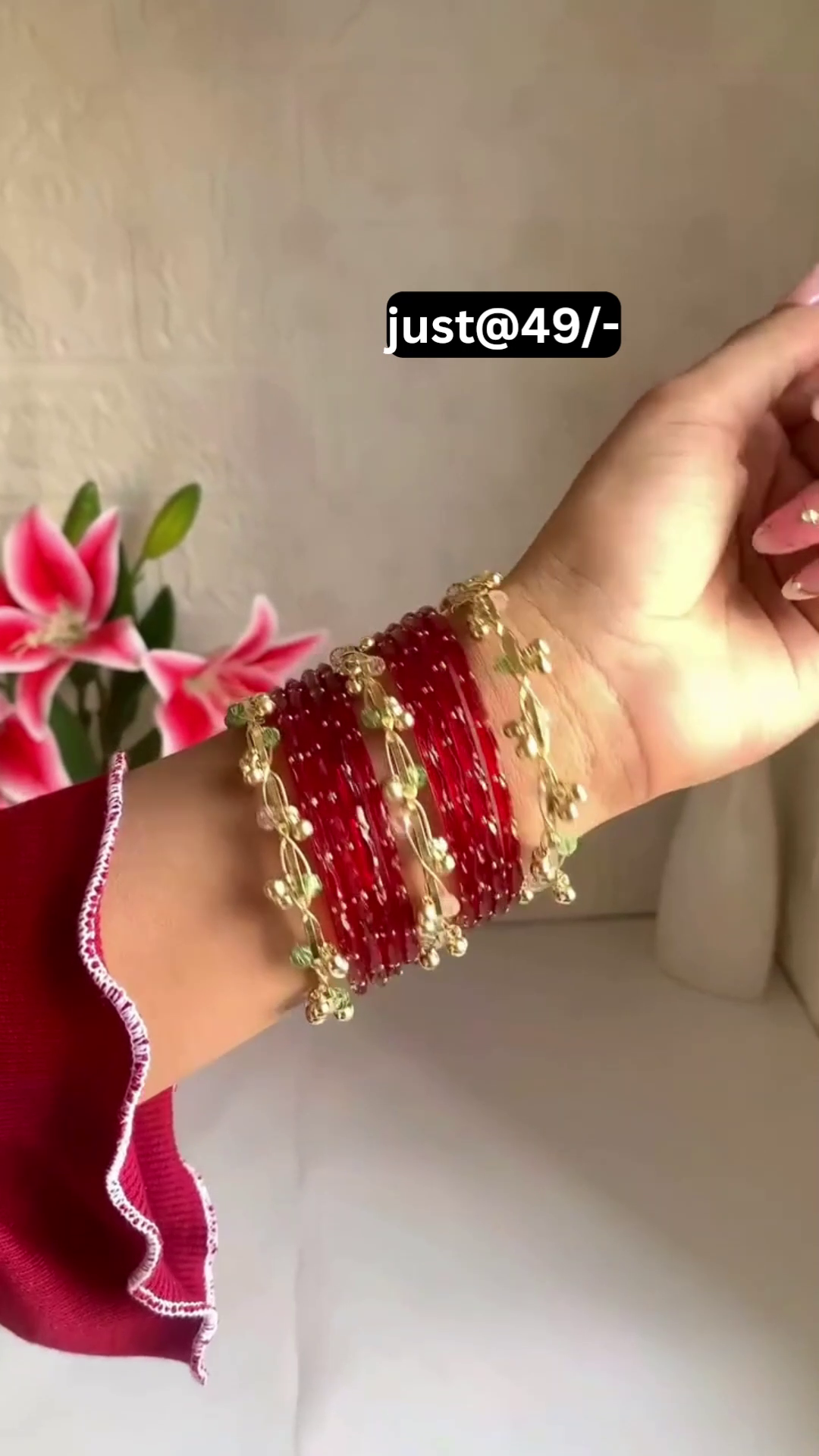 Elegant Red Charm Bangles – Traditional Bridal & Festive Bangles