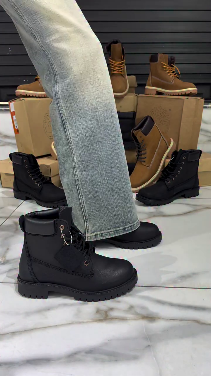 Men's Premium Lace-Up Ankle Boots | Classic Black & Brown Rugged High-Top Boots for Casual, Outdoor & Winter Wear