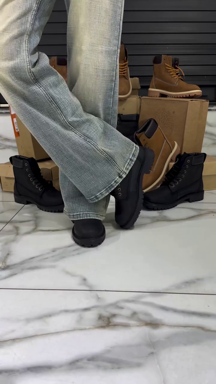 Men's Premium Lace-Up Ankle Boots | Classic Black & Brown Rugged High-Top Boots for Casual, Outdoor & Winter Wear