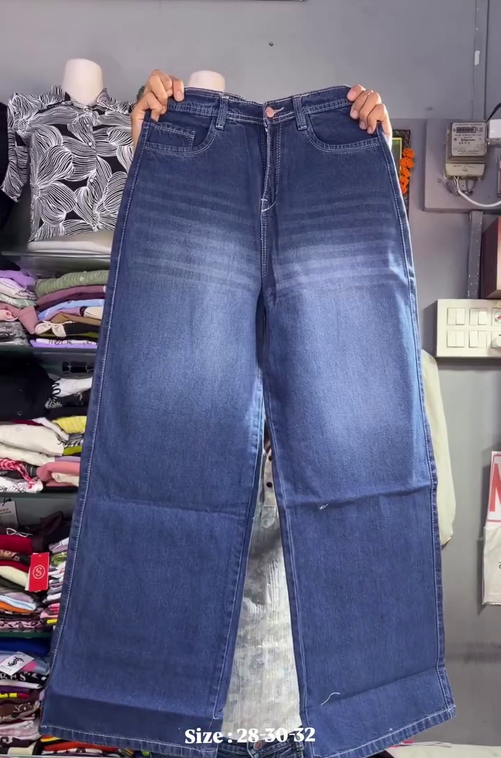 Women's High Waist Wide Leg Jeans | Classic Washed Blue Baggy Denim Pants for Casual, Streetwear & Everyday Style