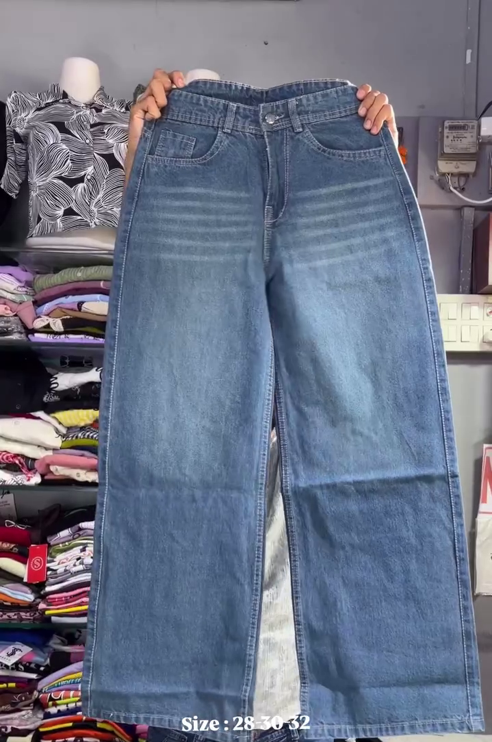 Women's High Waist Wide Leg Jeans | Classic Washed Blue Baggy Denim Pants for Casual, Streetwear & Everyday Style