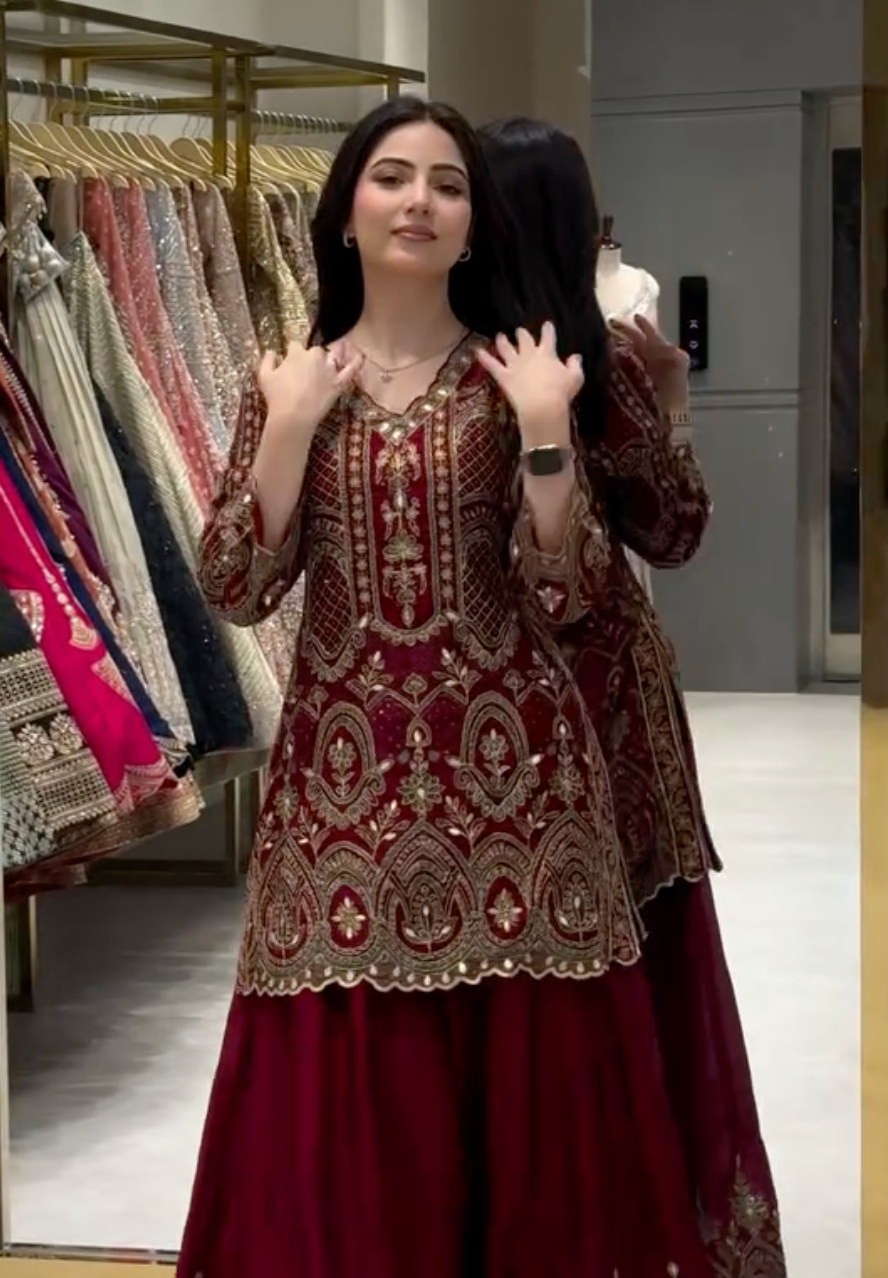 Women's Designer Embroidered Pakistani Style Salwar Suit Set – Premium Festive & Party Ethnic Wear