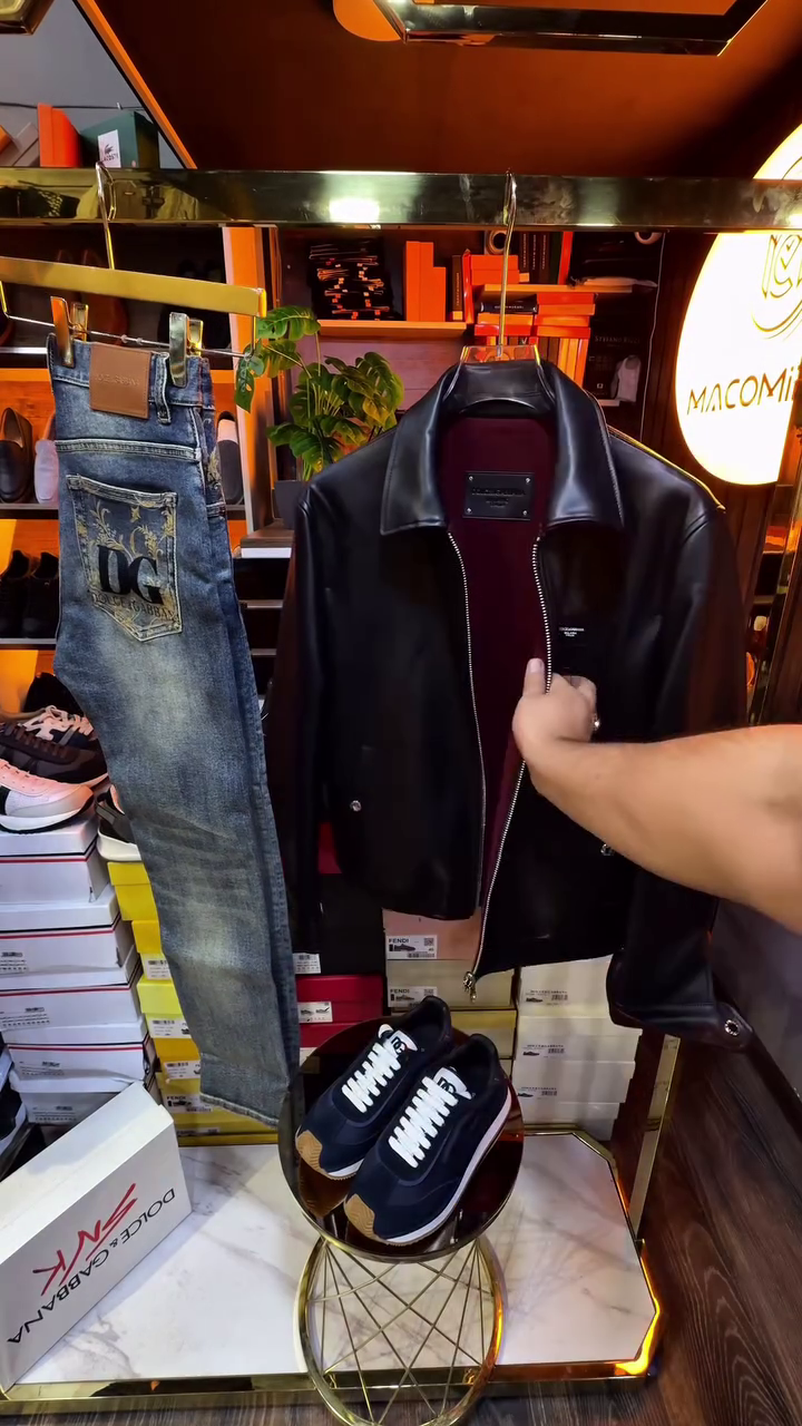 Elevated Street Style Leather Jacket & Denim Look