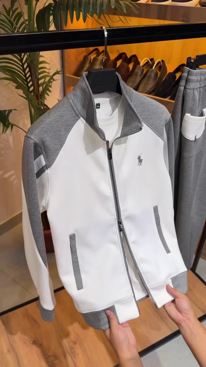 Premium Grey & White Tracksuit Set for Effortless Everyday Style