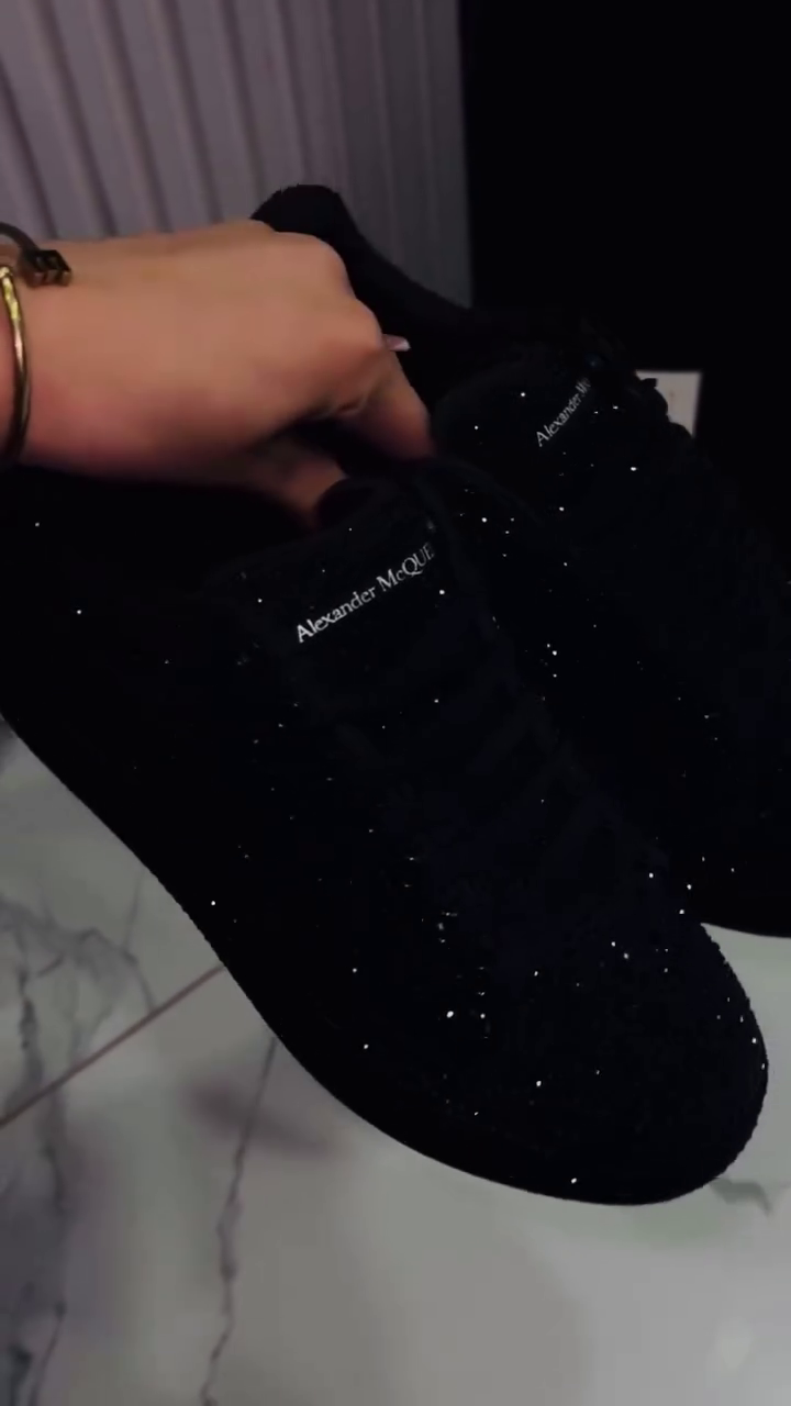 Sparkle in Every Step with These Luxe Black Statement Sneakers