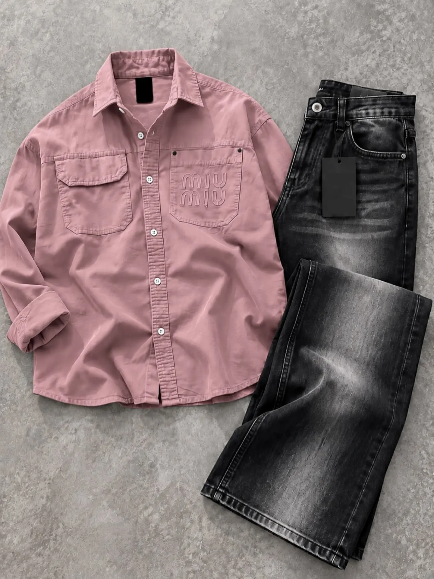 Premium Men’sFull Sleeve Shirt with Stylish Dual Chest Pockets and Black Textured Jeans , College, Outings, Travel & Everyday Fashion