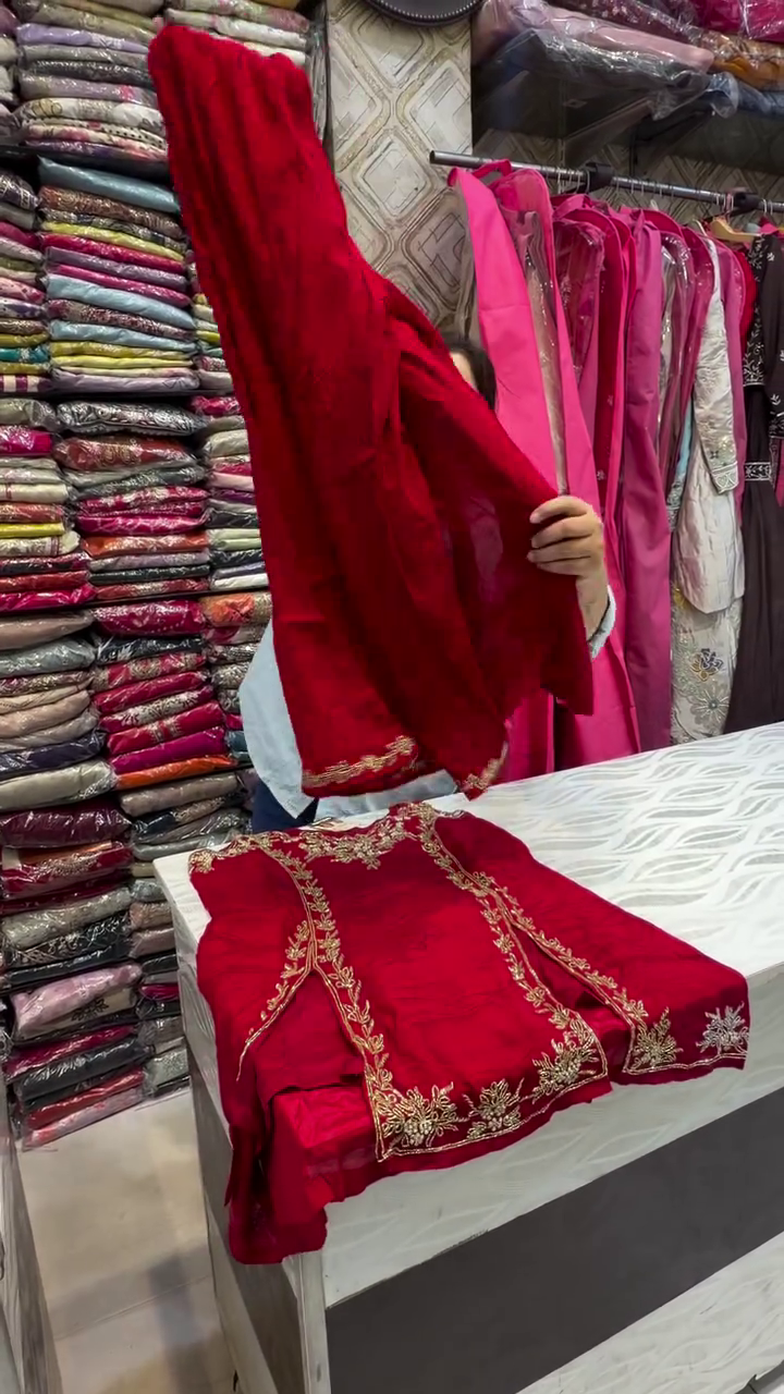 Elegant Maroon Embroidered Salwar Suit Set with Dupatta