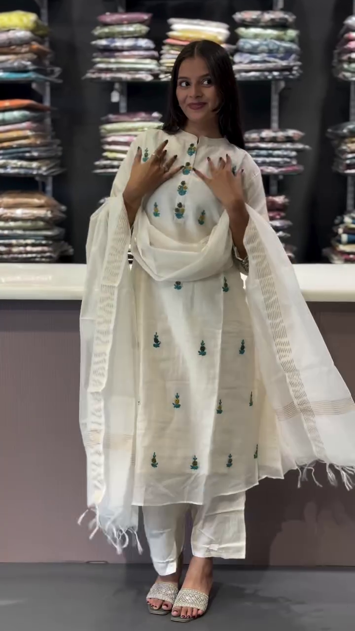 Elegant  Embroidered Kurta Set with Matching Dupatta for Women